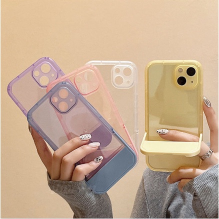 Case Transparan Dengan Holder Untuk iphone 12 13 11 Pro Max X Xs Max Xr