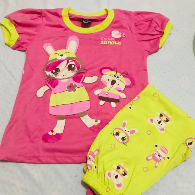 setelan baju anak celana panjang lengan pendek v3