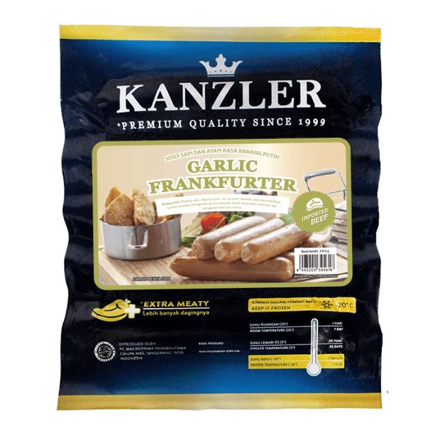 

KANZLER Garlic Frankfurter 300 gram
