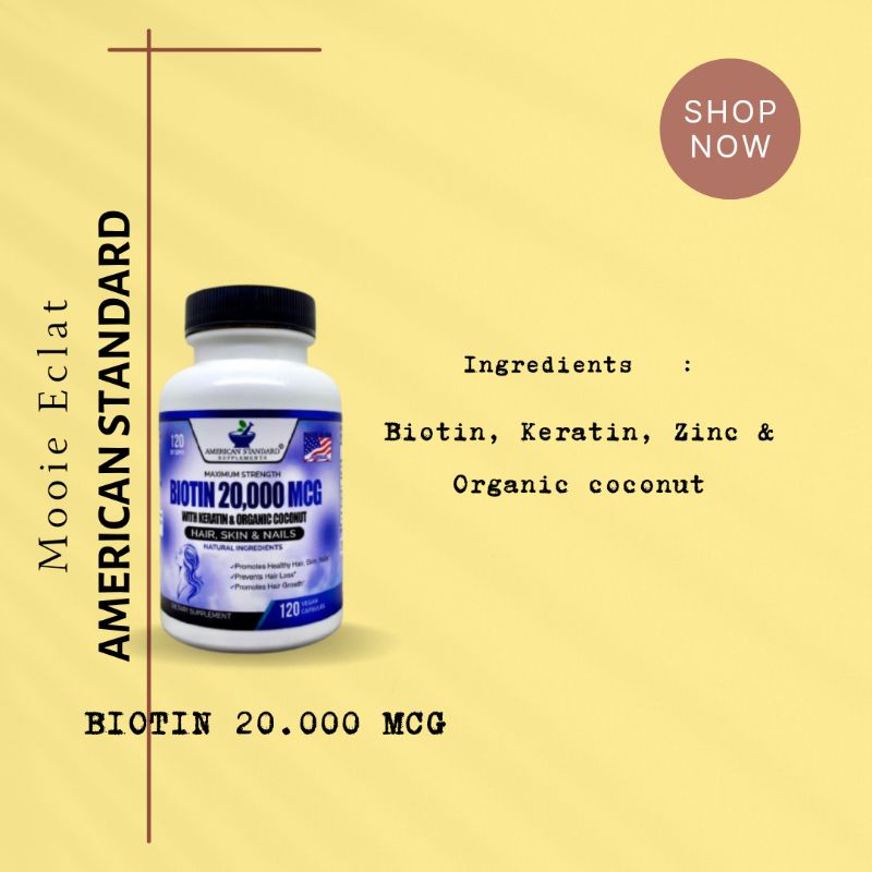 BIOTIN 20.000 MCG DENGAN KERATIN ZINC DAN COCONUT UNTUK MEMBANTU MEMPERKUAT AKAR RAMBUT DAN MEMPERINDAH RAMBUT ORIGINAL