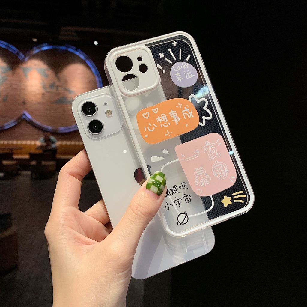 Square Edge Sofcase Cartoons iPhone X XS XR XSMAX 11 12 13 Mini Pro Promax