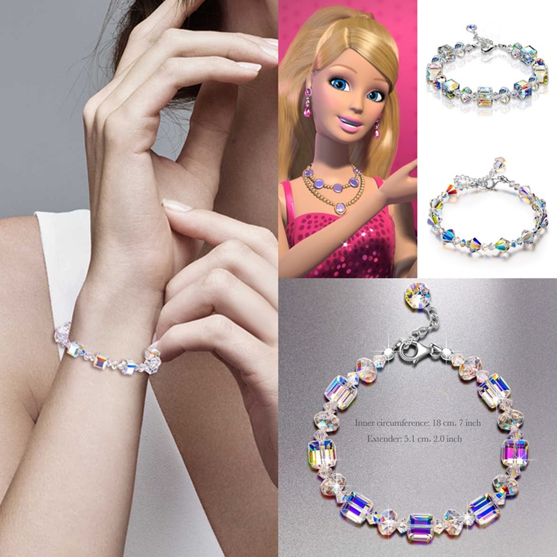 Barbie Gelang Kristal Bentuk Persegi Untuk Wanita