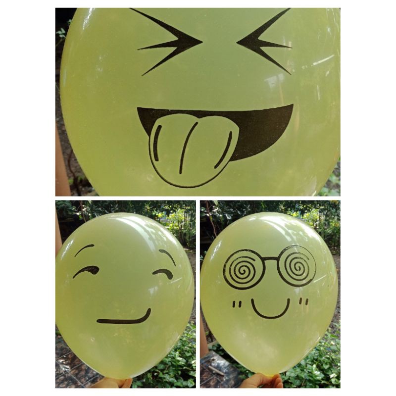 BALON PESTA ISI 5 PCS / BALON MAINAN / BALON ANAK / BALON ULANG TAHUN / BALON EMOJI LUCU