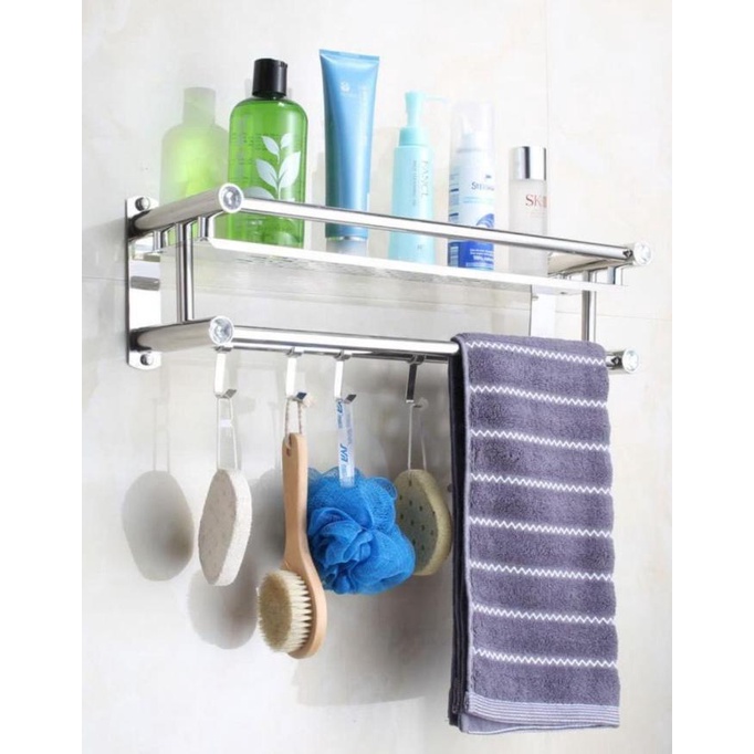 ,,,,,,,] Gantungan Handuk Premium Rak Kamar Mandi Rak Sabun Shampoo