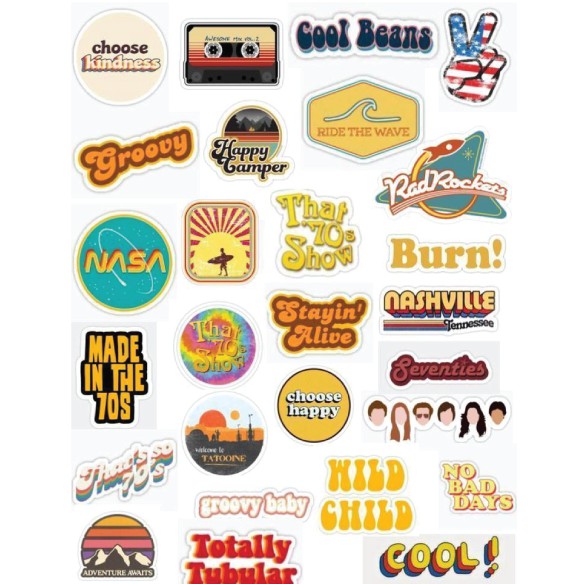 

aesthetic sticker / Stiker Tumblr / Stiker Pack Aesthetic / Stiker Hp Laptop - ( Retro 70s series )