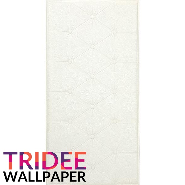 Wallpaper Headboard Stiker Foam 3D  | TRIDEE HEADBOARD FOAM-Putih