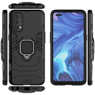 HP Oppo Reno4 Casing Hard Case Shockproof dengan Ring