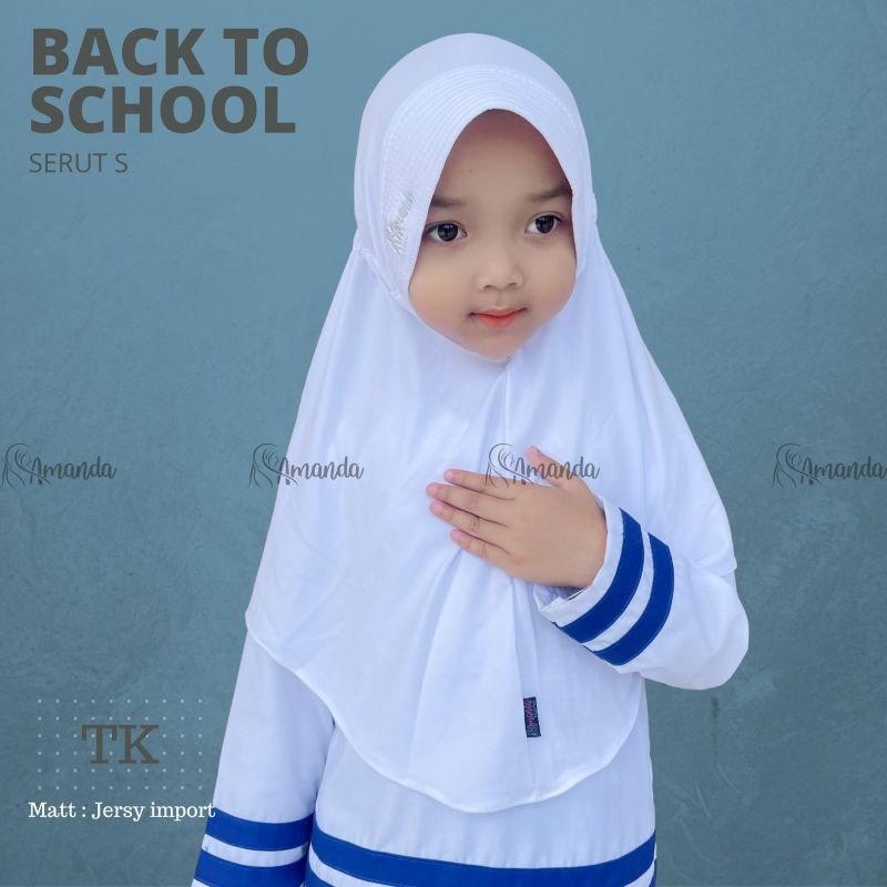 Jilbab Amanda Anak serut polos size S/hijab anak sekolah tk/jilbab anak Jersey