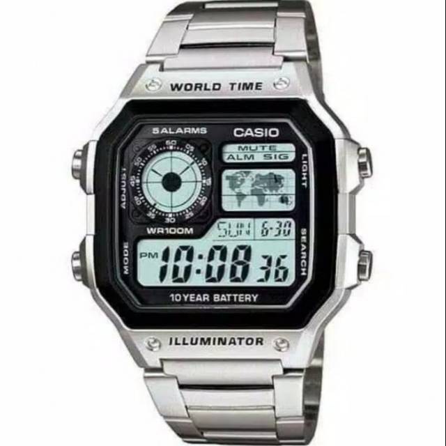 Jam Tangan Pria Casio AE1200 Digital Silver