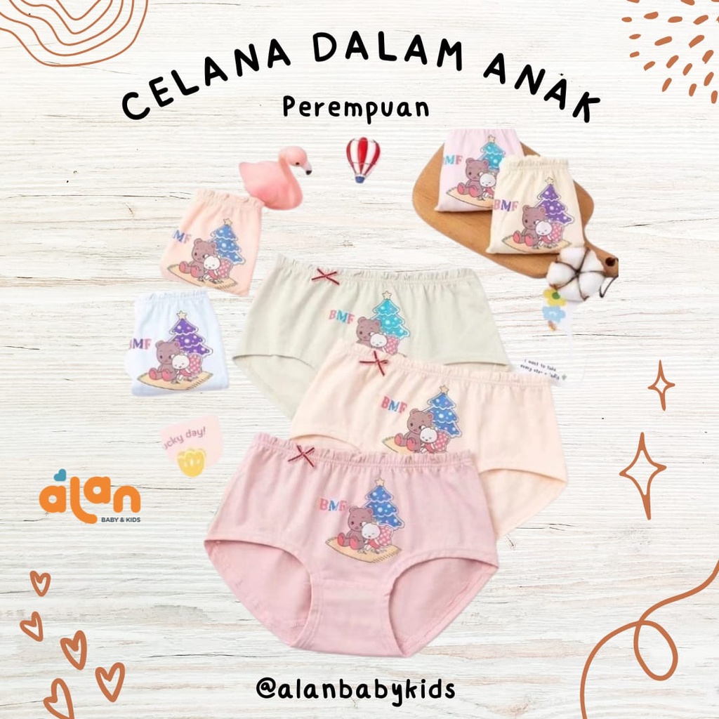 Tongbaomanfen Celana Dalam Anak Motif (TBMF-CDM/4) Mix isi 6 Pcs