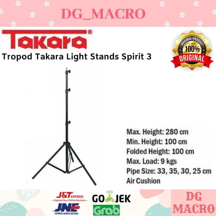 TRIPOD TAKARA LIGHT STANDS SPIRIT 3 - TAKARA TRIPOD