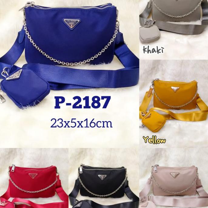 Tas Wanita Selempang Prada With Chain Handle Made In Hongkong Djamenashop