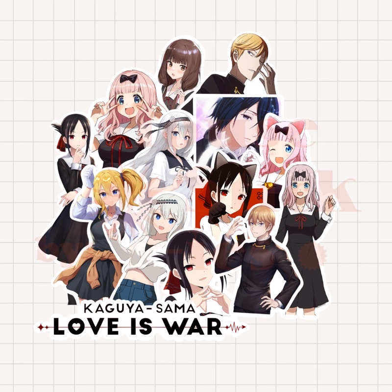 Stiker Anime Attack on Titan / Hunter x Hunter / Kaguya-sama Love is War / Tokyo Ghoul (10 pcs)