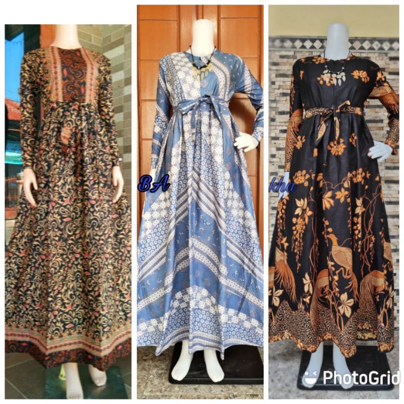 Gamis batik modern premium