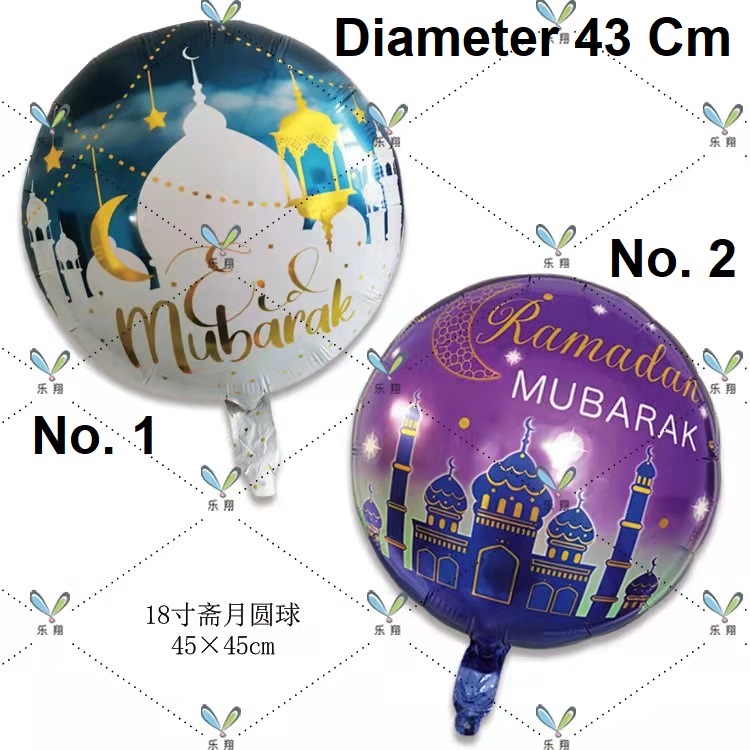 Balon Foil Dekorasi 3D Hiasan Ramadhan Eid Mubarak Idul Fitri Lebaran