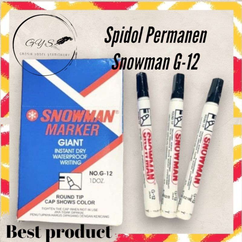 

Spidol Permanen Snowman G-12 (Pcs)/ Spidol Marker Snowman ORIGINAL