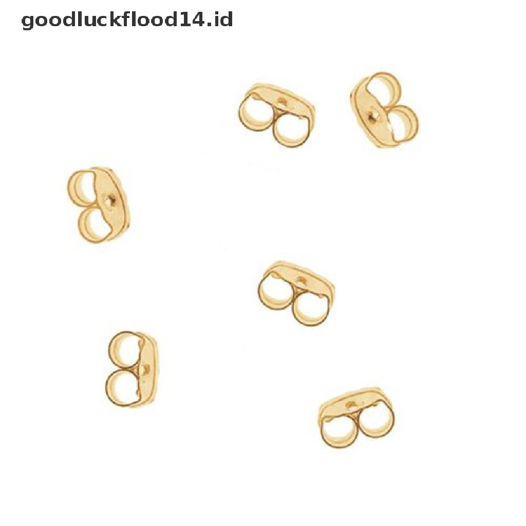 [OOID] 10PCS Earring Back Ear Nuts Jewelry Accessories Metal Earring Stopper Fittings ID