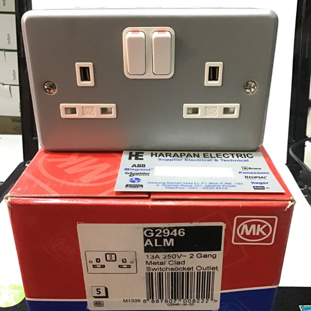 STOP KONTAK AC MK double G2946 ALM / STOP KONTAK AC MK