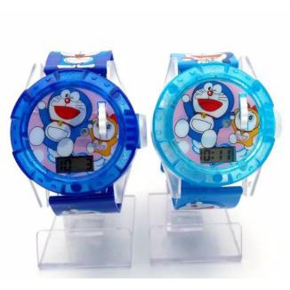 Jam tangan anak doraemon proyektor LED Suara