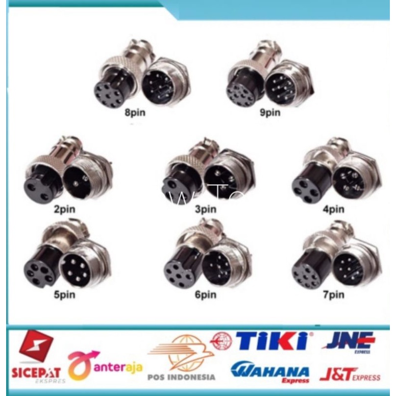 Konektor Connector CB GX12 12 mm set male female -3 pin