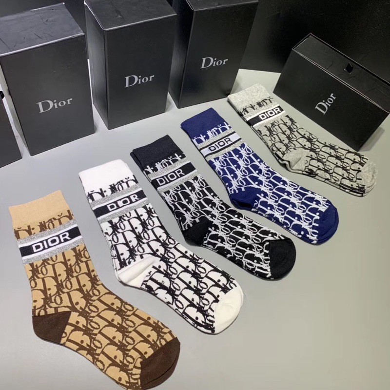 KAOS KAKI UNISEX DIOR* 1 BOX ISI 5 PCS (PREMIUM QUALITY) 100%