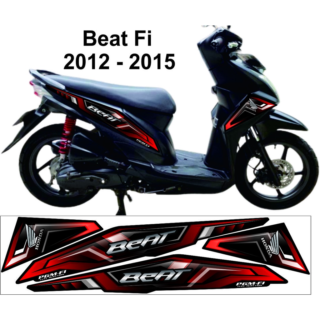 DECAL POLET RACING (COD) VARIASI STICKER/STRIPING VARIASI MOTOR HONDA BEAT FI 2012-2015 MOTIF STICKE
