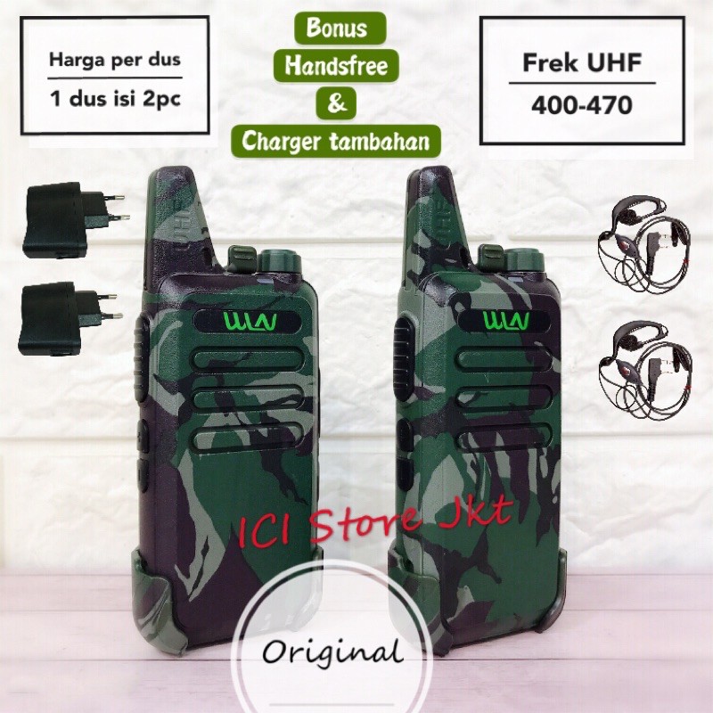 Radio Ht wlan loreng hijau army / ht wln loreng hijau army isi 2pc