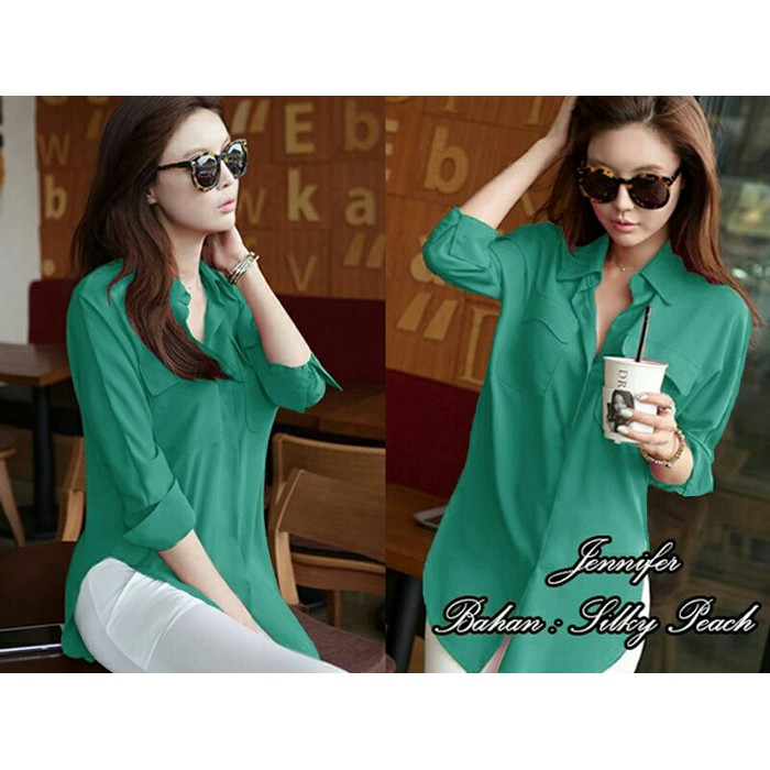 Kemeja Wanita Jennifer - Hijau Tosca