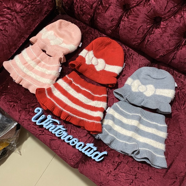 READY INDONESIA Topi musim dingin bayi anak perempuan laki winter scarf syal kids baby