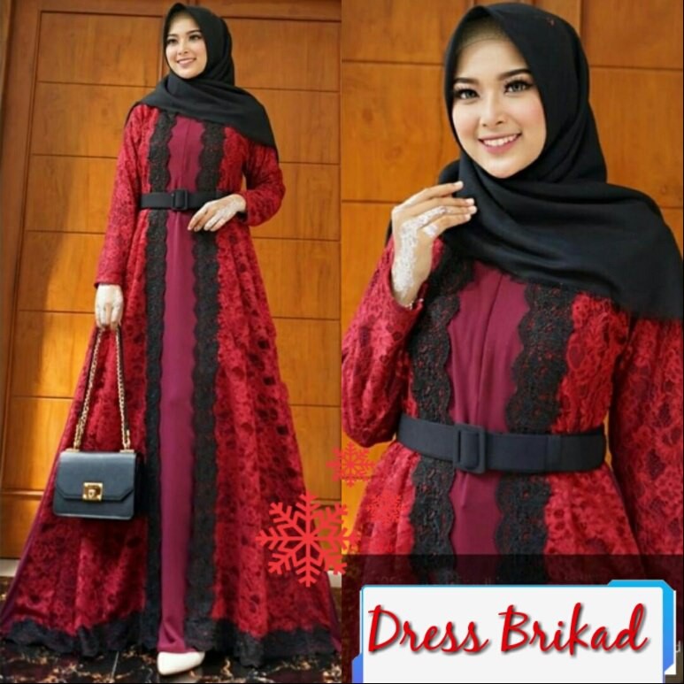 Dress Brikad - Pakaian Wanita - Dress Muslim Wanita Terbaru