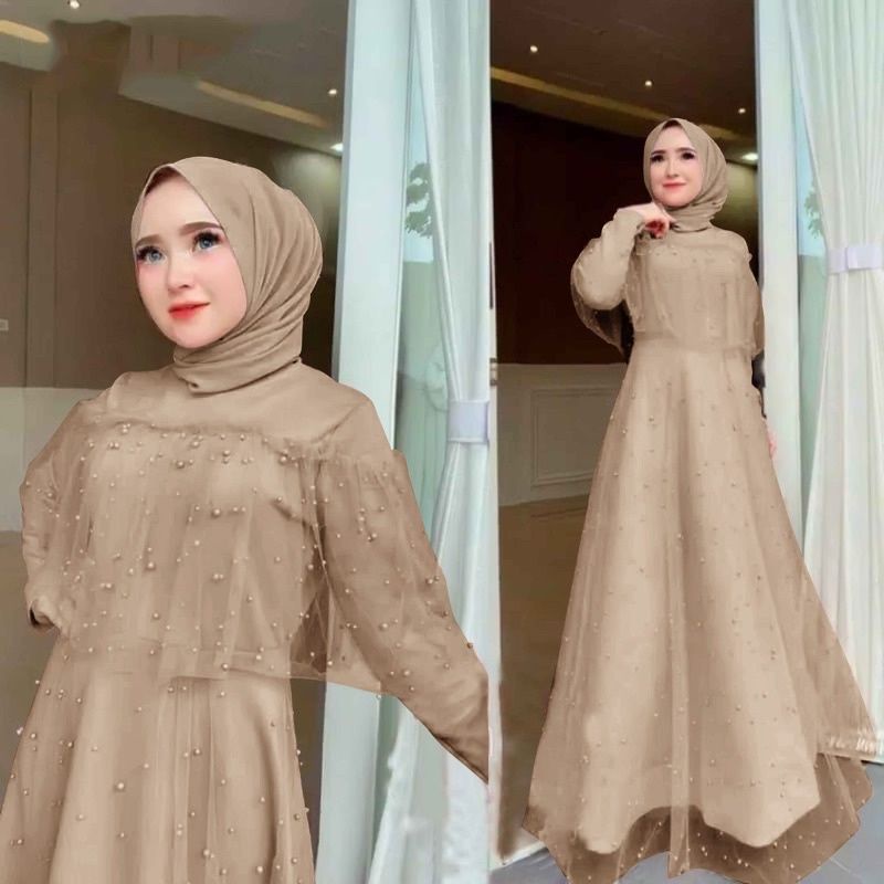GAMIS  MAXI META / Gamis Remaja dan Dewasa Seragam Keluarga / Gamis Kondangan Bahan  Moscrepe Kombin