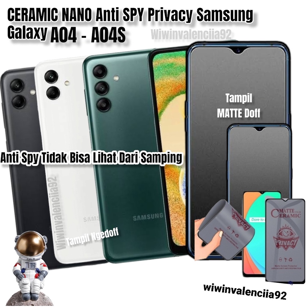 New Tempered CRM Anti SPY+Matte Privacy SAMSUNG A14 A04 A04s A04E A04Core A03 A03S A03Core A02 A02s A01 Core M14 M02 M02s M01 A23 A13 A33 M13 M23 Tempred Anti Pecah Private Ceramic Full Cover/Tempred Glare Doff Black-Hitam Plastik Keramik Glass 4G 5G S E