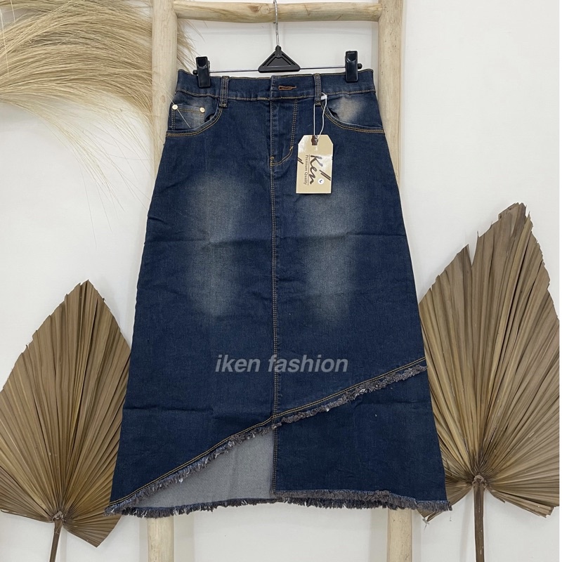 SYANUNA SKIRT coco dan navy | ROK JEANS 7/9 TERBARU | ROK JEANS| IMELDA SKRIT-Coco