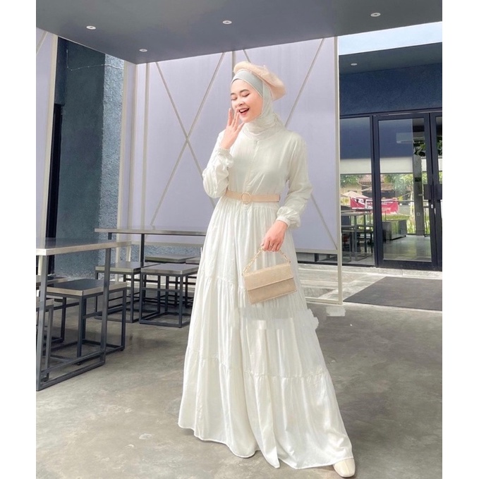 AMARA HOMEY DRESS MAXY / BASIC BASIKA HOMEY DRESS RAYON-WHITE