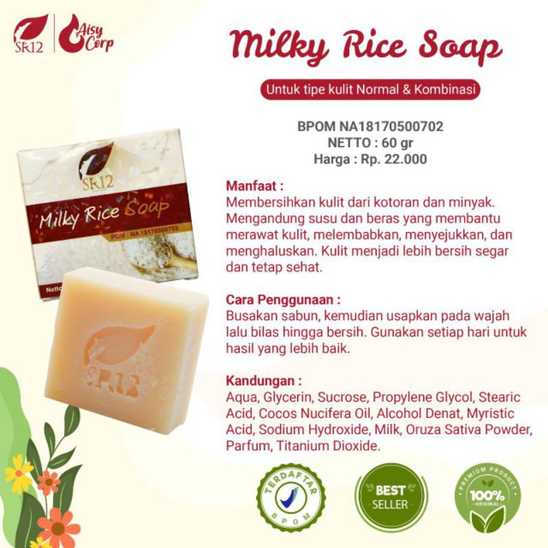 

milky rise soap/sabun herbal /sabun susu beras