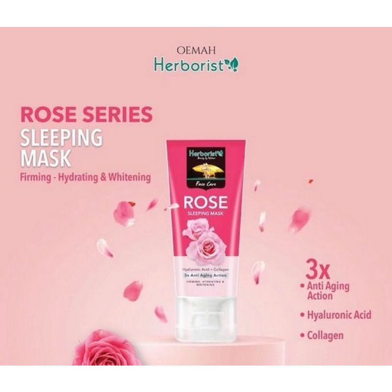 ✿ELYSABETHME✿ ⓗⓔⓡⓑⓞⓡⓘⓢⓣ Herborist Rose Sleeping Mask masker tidur sleep moist moisturizer pelembab