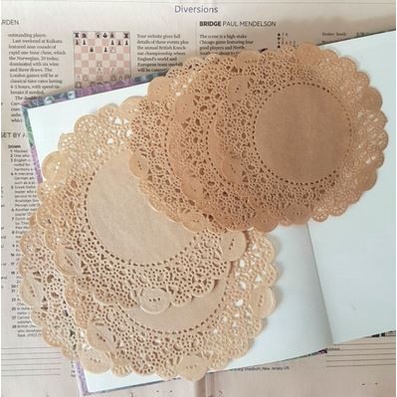 Lace Hollow Paper - Natural Color Doily Paper Round Series (10pcs)