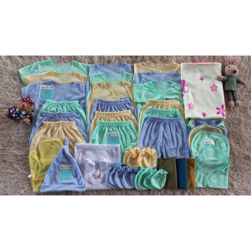 33pcs Paket Hemat Perlengkapan Baju Bayi Baru Lahir celana bayi kado sarung tangan waslap topi Handuk Kado SNI Promo 8.8