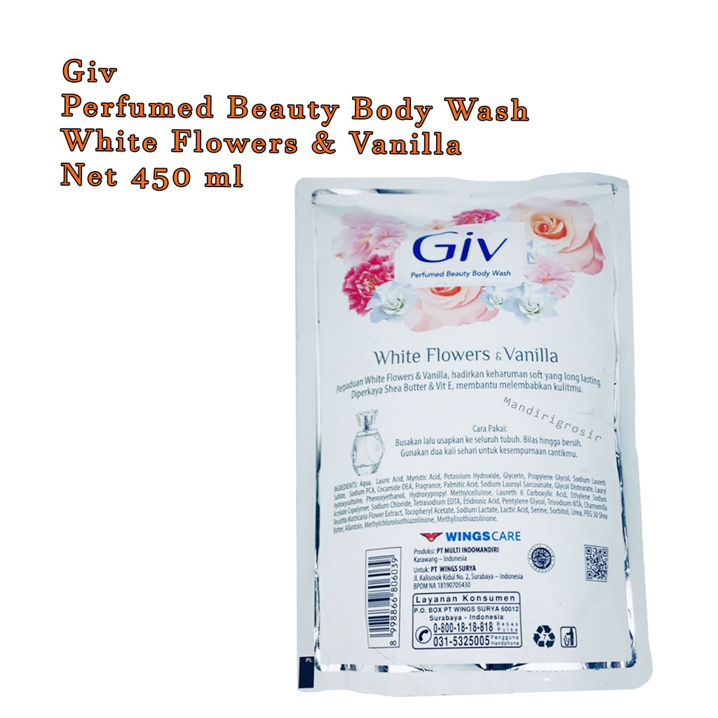 Body Wash refill * GIV * Sabun Mandi Cair *White Flowers &amp; Vanilla* 400ml