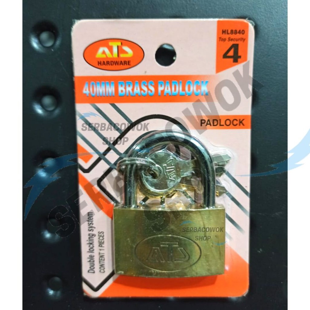 ATS Gembok Full Kuningan 40 mm Gembok Per Kuningan Brass Padlock Termurah Berkualitas
