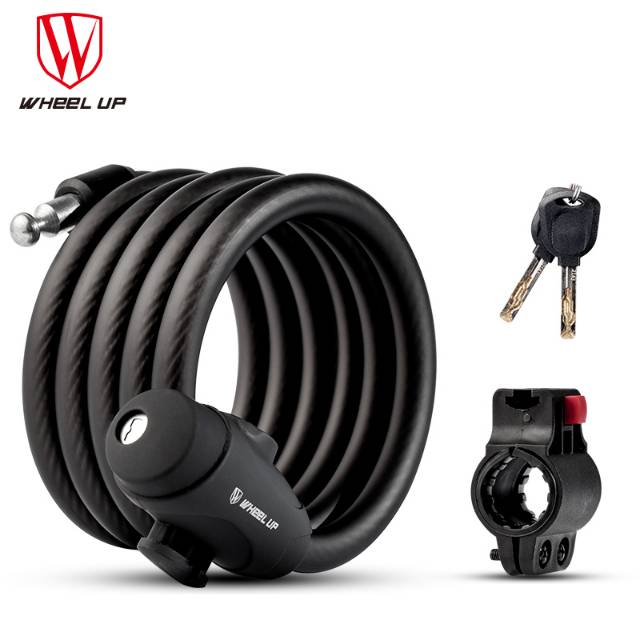 Kunci Gembok Sepeda Wheel UP Kabel 1.2m - QB1001-2006 - Black