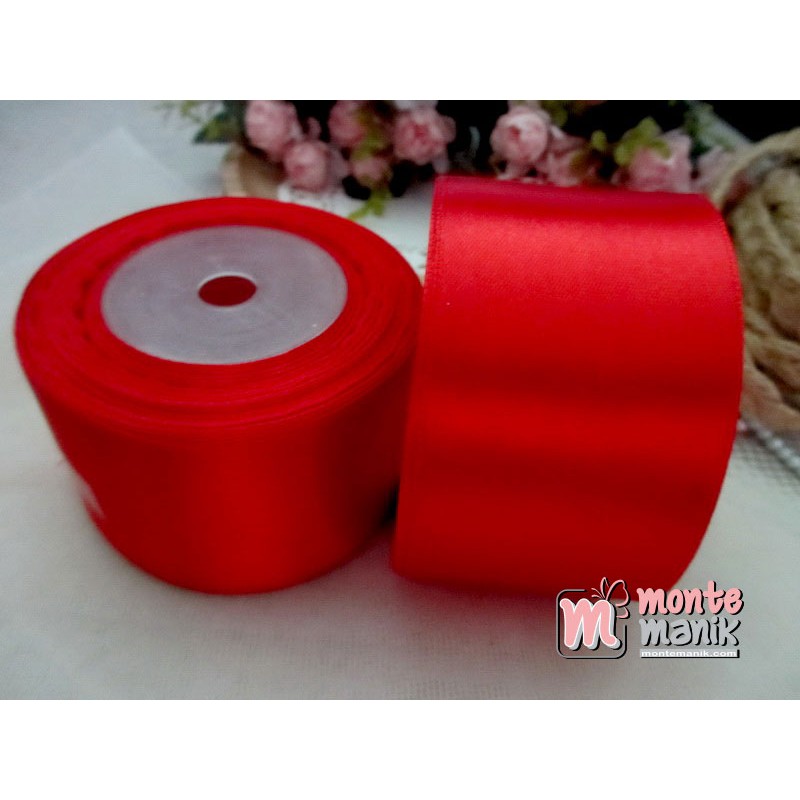 Pita Satin Merah 2 inch atau 5 cm (PITA-129)