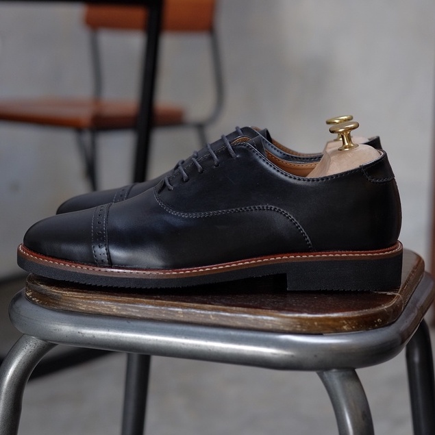 Phier Black | Sepatu Pantofel Hitam Pria Ori Kerja Cowok Kantor Pantofel Original Oxford | Oxwalker FORIND