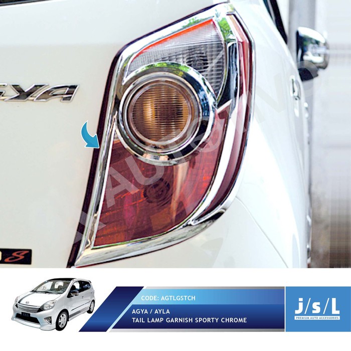 Garnish Lampu Agya Ayla 2013 s/d 2016 Chrome jsl List