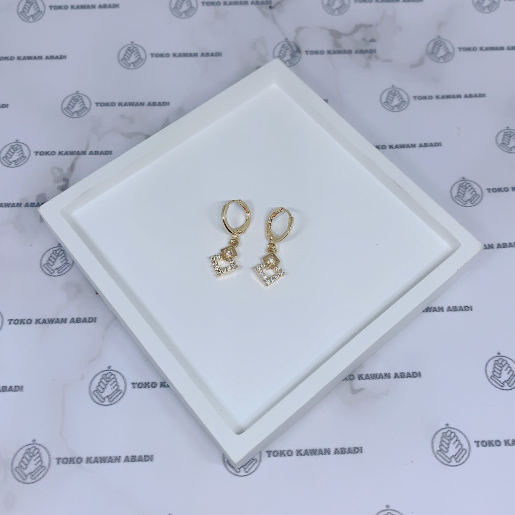 Anting Xuping Gold Perhiasan Fashion Wanita Permata Belah Ketupat *14