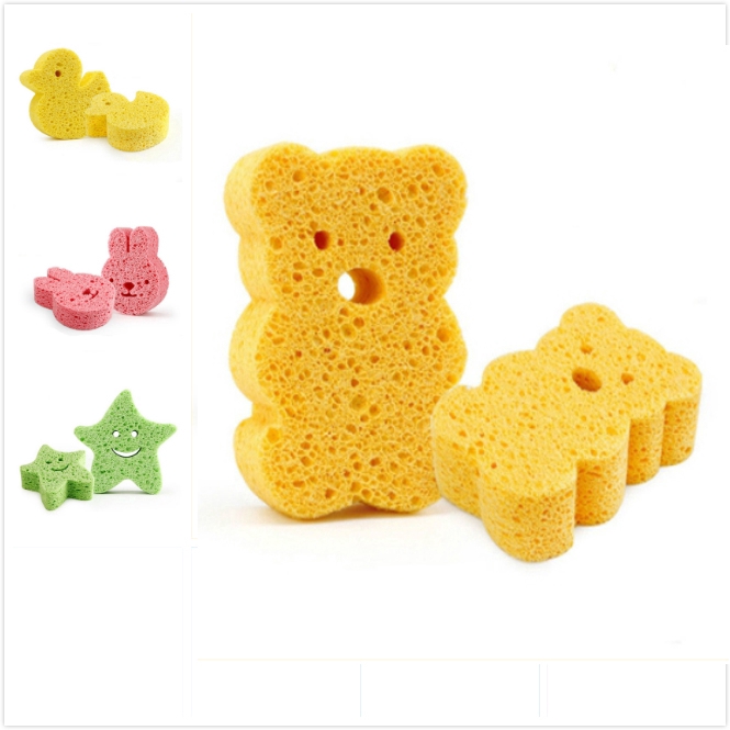 Kartun Baru Lahir Bayi Mandi Puff Penyerap Tinggi Hewan Bentuk Pva