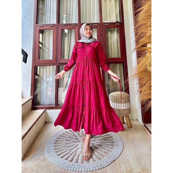 gamis twil ori super busui kancing depan