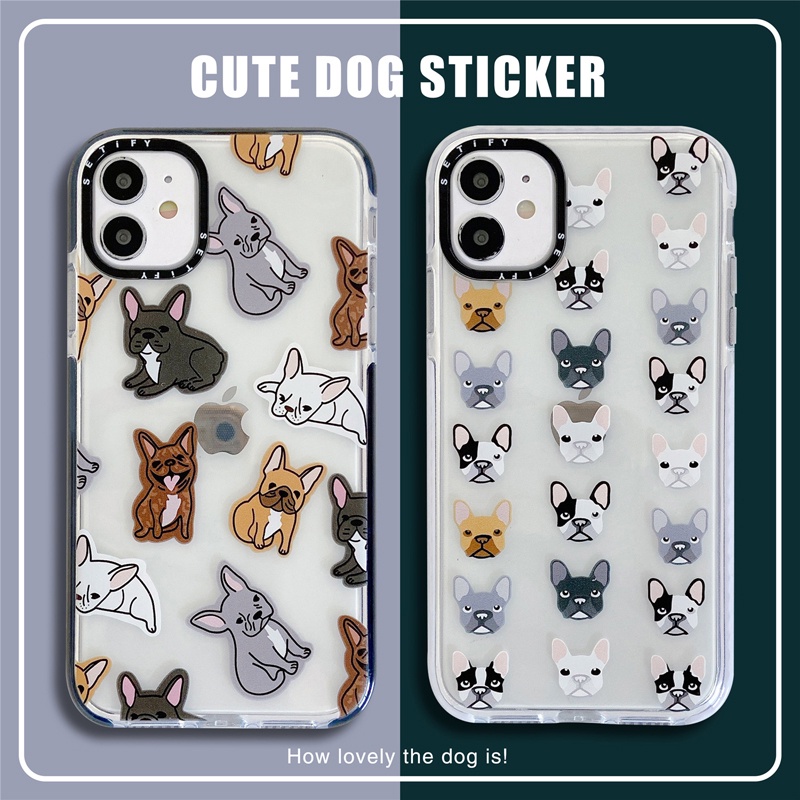 Casing Soft Case Motif Kartun Bulldog Untuk iPhone 11 / 12 / 13 Promax / 7 / 8 + / X / XR / Xs Max