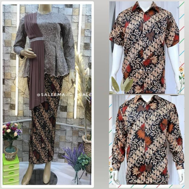 Daliakebaya- Kebaya Couple Slendang Aurora Lamaran Lengan Panjang Size M L XL XXL - Kebaya Pesta Ter