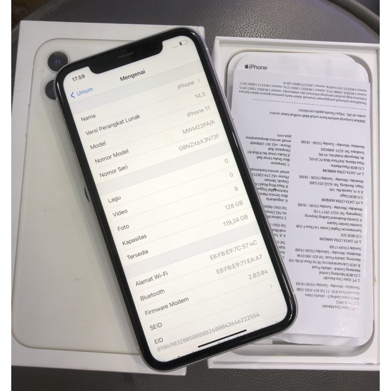 second iphone 11 128GB fullset ori ex ibox